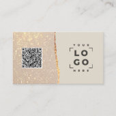 Carte De Visite parties scintillant rose or noir rose moderne merc (Devant)