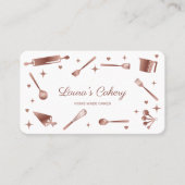 Carte De Visite Parties scintillant Rose Outils de cuisson en or U (Devant)