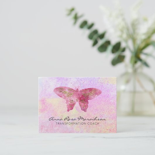 Carte De Visite *~* Parties scintillant rose Pastel Imaginaire Pap (Debout devant)