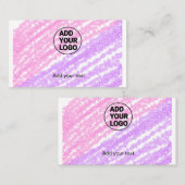 Carte De Visite Parties scintillant rose simple étincelle ajouter  (Devant / Derrière)