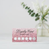 Carte De Visite Parties scintillant rose tendance Beauté Business  (Debout devant)