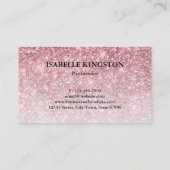Carte De Visite Parties scintillant rose tendance Beauté Business  (Dos)