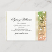 Carte De Visite Parties scintillant rose vert vif Monogramme blanc (Dos)