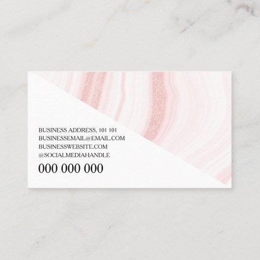Carte De Visite Parties scintillant rose vif moderne marbre Agate  (Dos)