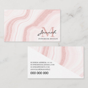 Carte De Visite Parties scintillant rose vif moderne marbre Agate
