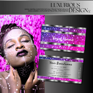 Carte De Visite Parties scintillant rose violet Étoiles Décor Arge