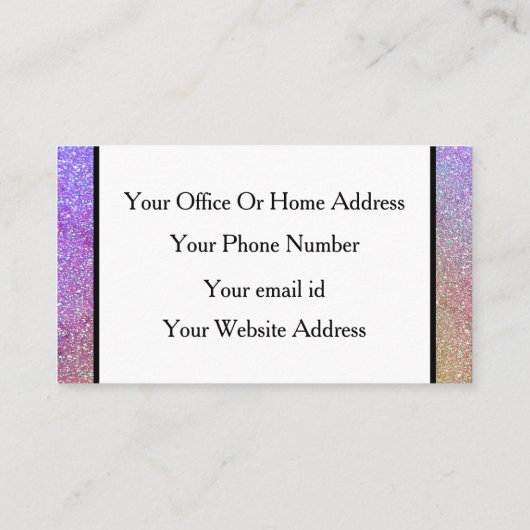 Carte De Visite Parties scintillant rose violet Salon des cheveux (Dos)
