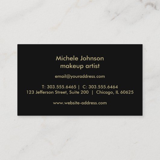 Carte De Visite Parties scintillant rouge lèvres et élégant script (Dos)