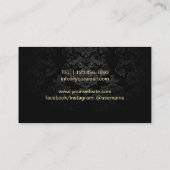 Carte De Visite Parties scintillant rouge lèvres Leopard Damask ma (Dos)