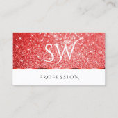 Carte De Visite Parties scintillant rouge rubis brillant Étoiles é (Devant)