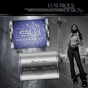 Carte De Visite Parties scintillant Royal Bleu luxe étincelante M