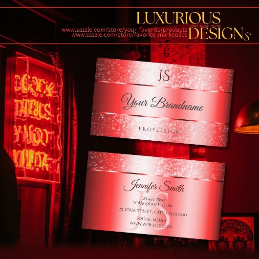 Carte De Visite Parties scintillant Ruby Red Sparkle de luxe et Mo