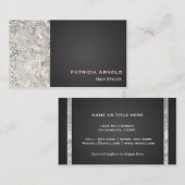 Carte De Visite Parties scintillant Sequins Glam Glitzy Black Cart (Devant / Derrière)
