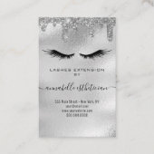 Carte De Visite Parties scintillant Silver Eyelash Extension Clien (Devant)