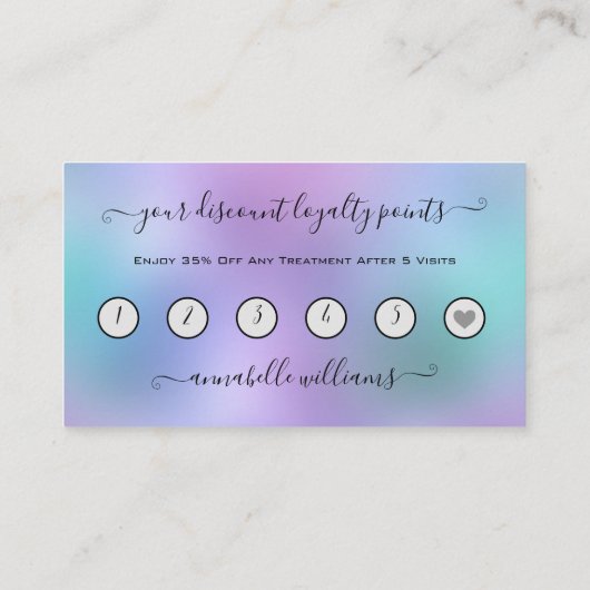 Carte De Visite Parties scintillant Silver Eyelash Extension Fidél (Dos)