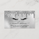 Carte De Visite Parties scintillant Silver Eyelash Extension Nomin (Devant)