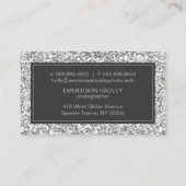 Carte De Visite Parties scintillant Silver Glam Faux (Dos)