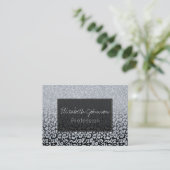 Carte De Visite Parties scintillant Silver tendance & Leopard Ombr (Debout devant)