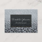 Carte De Visite Parties scintillant Silver tendance & Leopard Ombr (Devant)