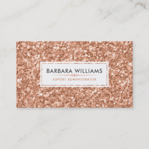 Carte De Visite Parties scintillant simple moderne blanche et Rose