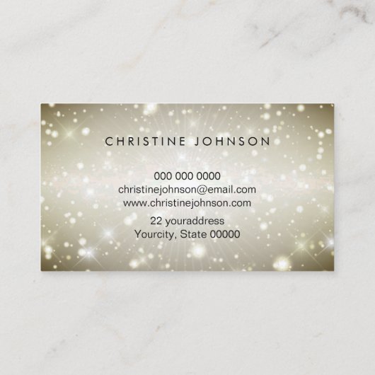 Carte De Visite parties scintillant simulée (Dos)