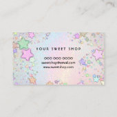 Carte De Visite parties scintillant simulée délicate pastel arc-en (Dos)