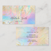 Carte De Visite parties scintillant simulée FAUX holographique mar (Devant / Derrière)