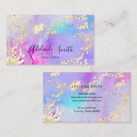 Carte De Visite parties scintillant simulée sur l'encre d'alcool (Devant / Derrière)