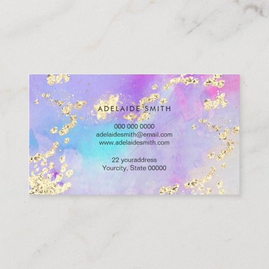 Carte De Visite parties scintillant simulée sur l'encre d'alcool (Dos)