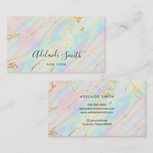 Carte De Visite parties scintillant simulée sur les couleurs paste (Devant / Derrière)