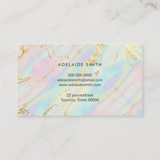 Carte De Visite parties scintillant simulée sur les couleurs paste (Dos)