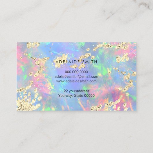 Carte De Visite parties scintillant simulée sur opal (Dos)