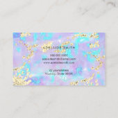 Carte De Visite parties scintillant simulée sur opale violette fau (Dos)