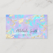 Carte De Visite parties scintillant simulée sur opale violette fau (Devant)