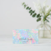 Carte De Visite parties scintillant simulée sur pastel opal (Debout devant)