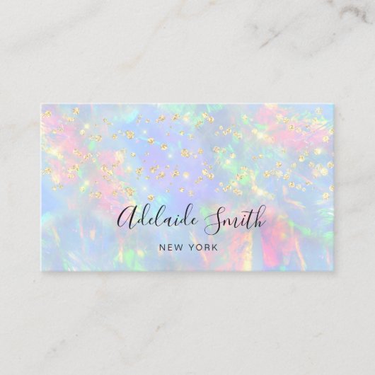 Carte De Visite parties scintillant simulée sur pastel opal (Devant)