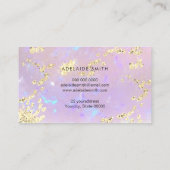 Carte De Visite parties scintillant simulée sur pierre violette fa (Dos)