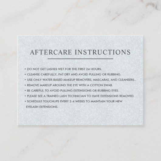 Carte De Visite Parties scintillant Soins postérieurs aux sourcils (Devant)