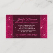 Carte De Visite Parties scintillant Sparkle Bling Pink Crown Jewel (Dos)