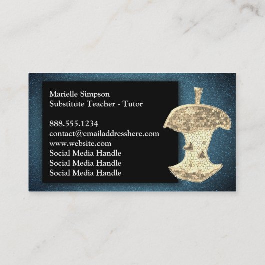 Carte De Visite Parties scintillant Substitut Professeur d'enseign (Dos)