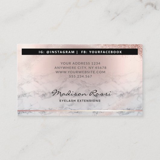 Carte De Visite Parties scintillant tendance Rose gouttes d'or Las (Dos)