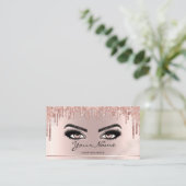 Carte De Visite Parties scintillant tendance Rose gouttes d'or Las (Debout devant)