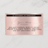 Carte De Visite Parties scintillant tendance Rose or Drives géomét (Dos)