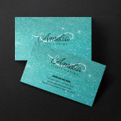 Carte De Visite Parties scintillant turquoise Éclairage Lash Exten