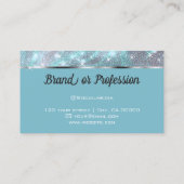 Carte De Visite Parties scintillant Turquoise en marbre d'argent l (Dos)