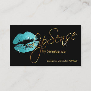 Carte De Visite Parties scintillant turquoise et lèvres Gold
