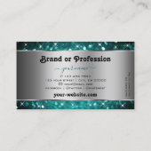 Carte De Visite Parties scintillant turquoise Étoiles Étincelle Dé (Dos)