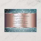 Carte De Visite Parties scintillant turquoise Étoiles lumineuses D (Dos)