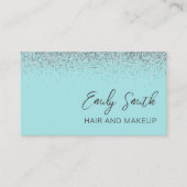 Carte De Visite Parties scintillant Turquoise Girly Aqua Blue (Devant)