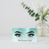 Carte De Visite *~* Parties scintillant TURQUOISE Lashes QR Brows  (Debout devant)